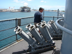 USS Missouri Flar Launchers